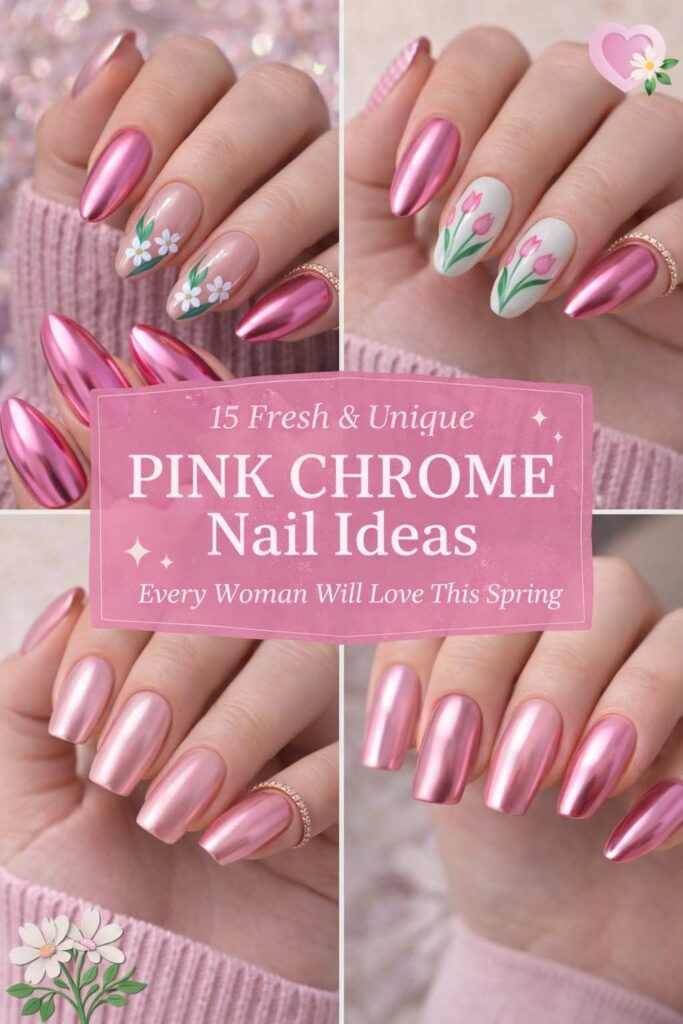 15 Fresh and Unique Pink Chrome Nail Ideas