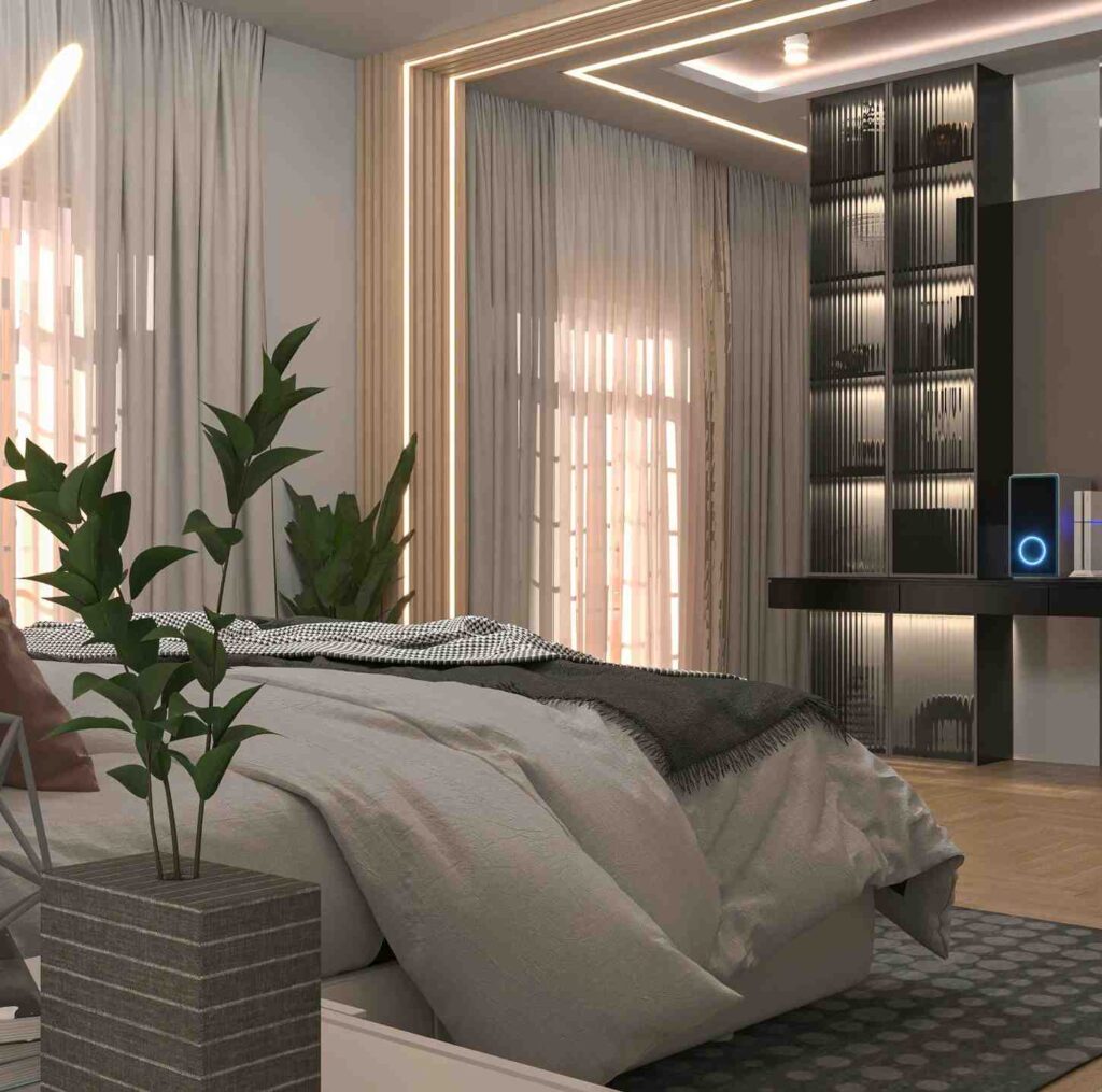 Bedroom Idea : Modern Cozy Bedroom With Soft LED Lighting