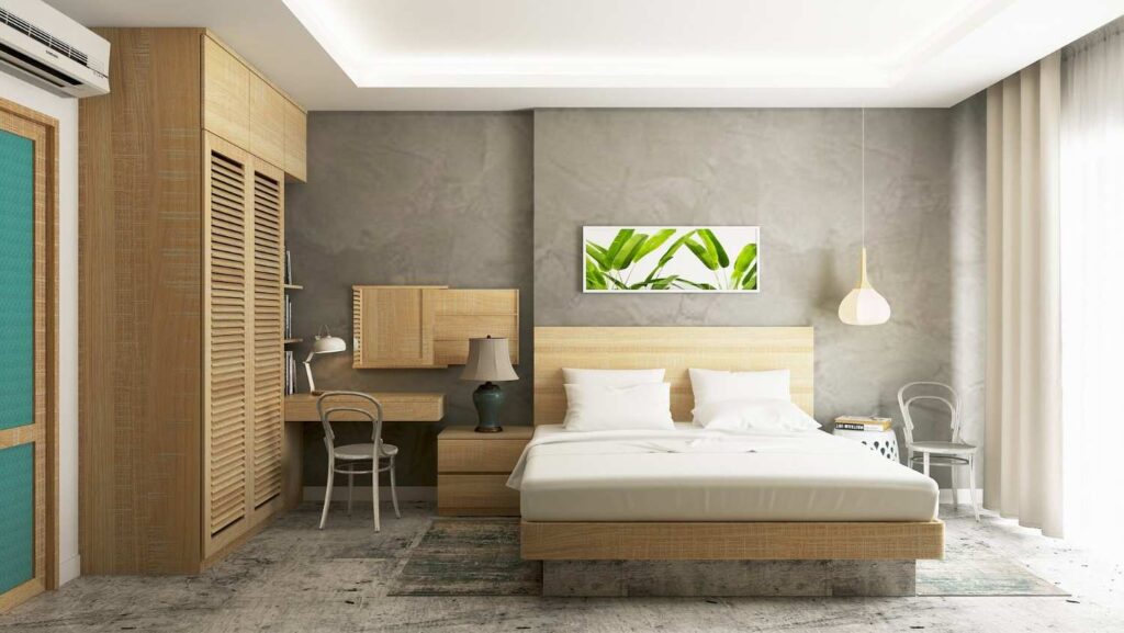 Bedroom Idea : Simple Modern Wooden Bedroom
