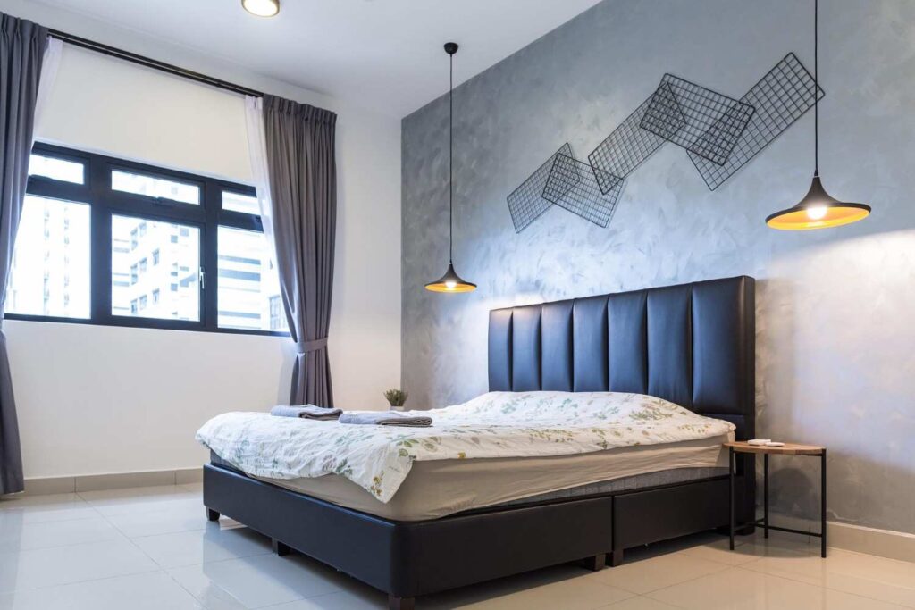 Bedroom Idea: Modern Gray Accent Bedroom