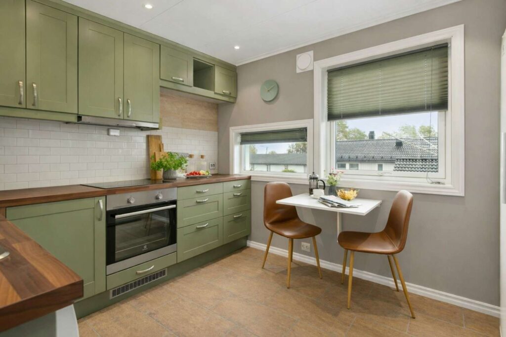 Cozy Olive Green Kitchen Design