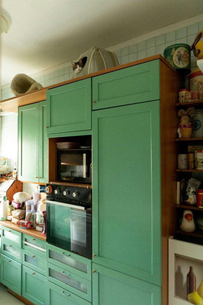 Cozy Sage Green Storage Kitchen