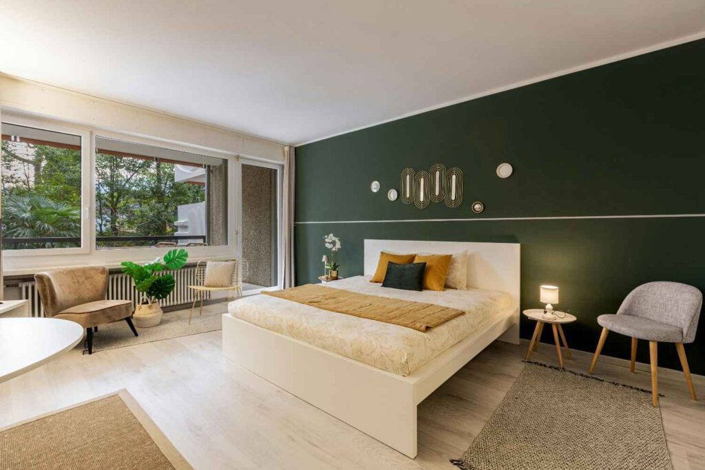 Dark Green Modern Bedroom