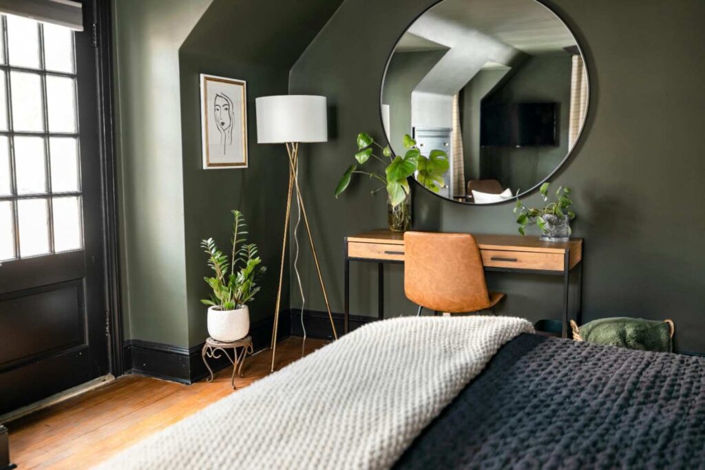 Dark Green Modern Bedroom