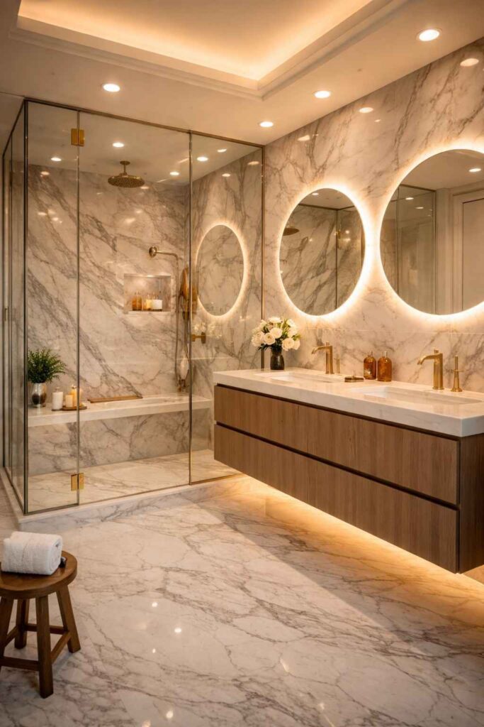 Luxury Bathroom With Glass Shower