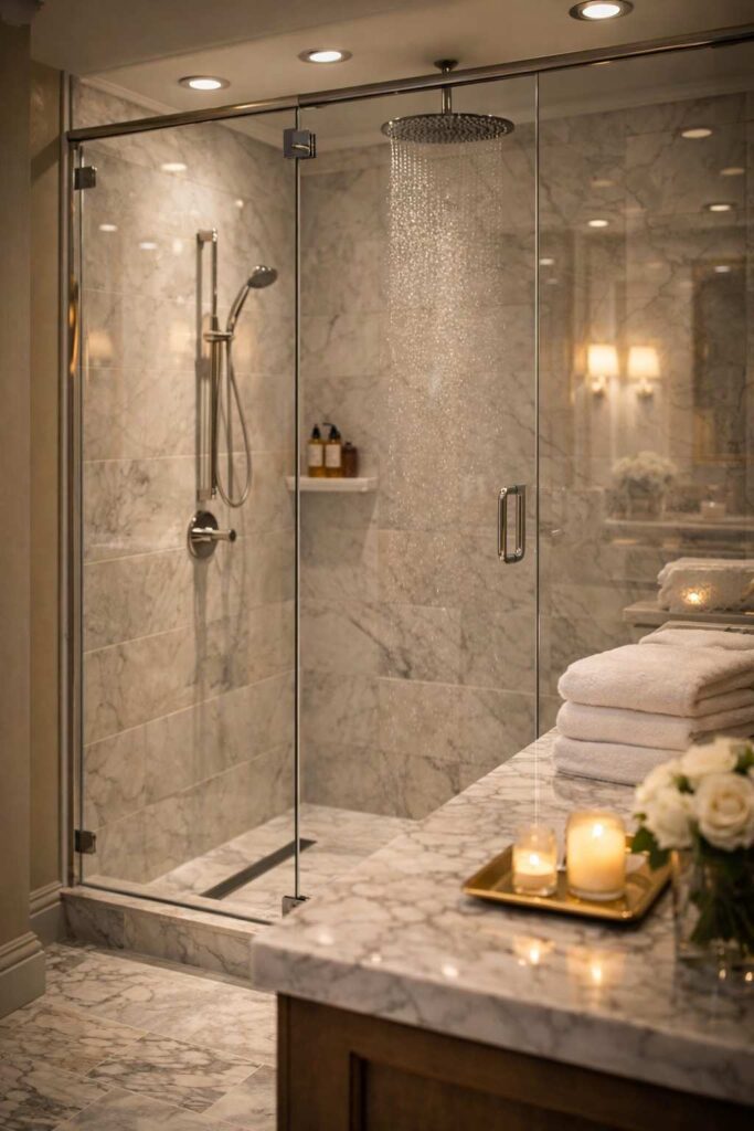 Luxury Bathroom With Spa Shower