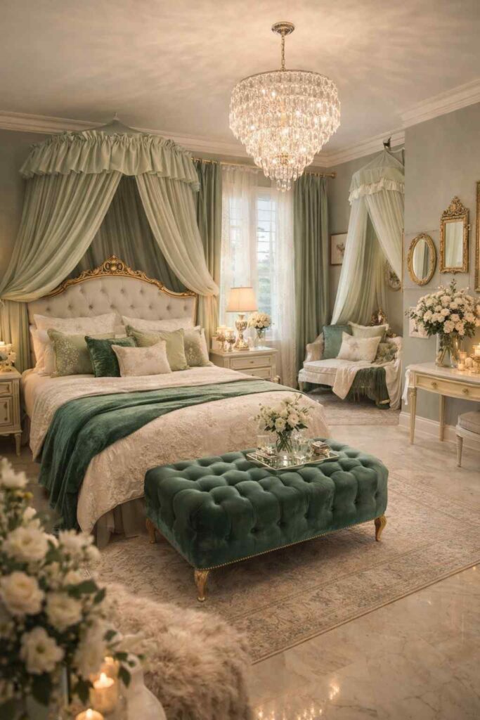 Luxury Green Princess Bedroom