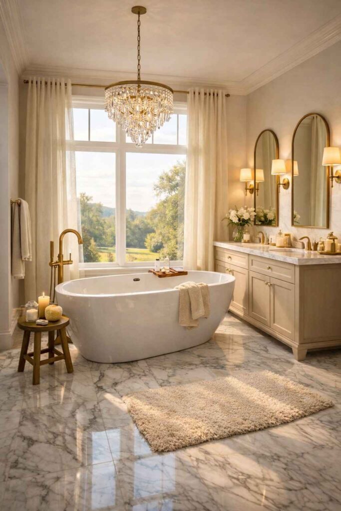 Luxury Master Bathroom With Bathtub