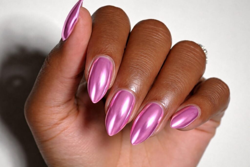 Pink Chrome Nails