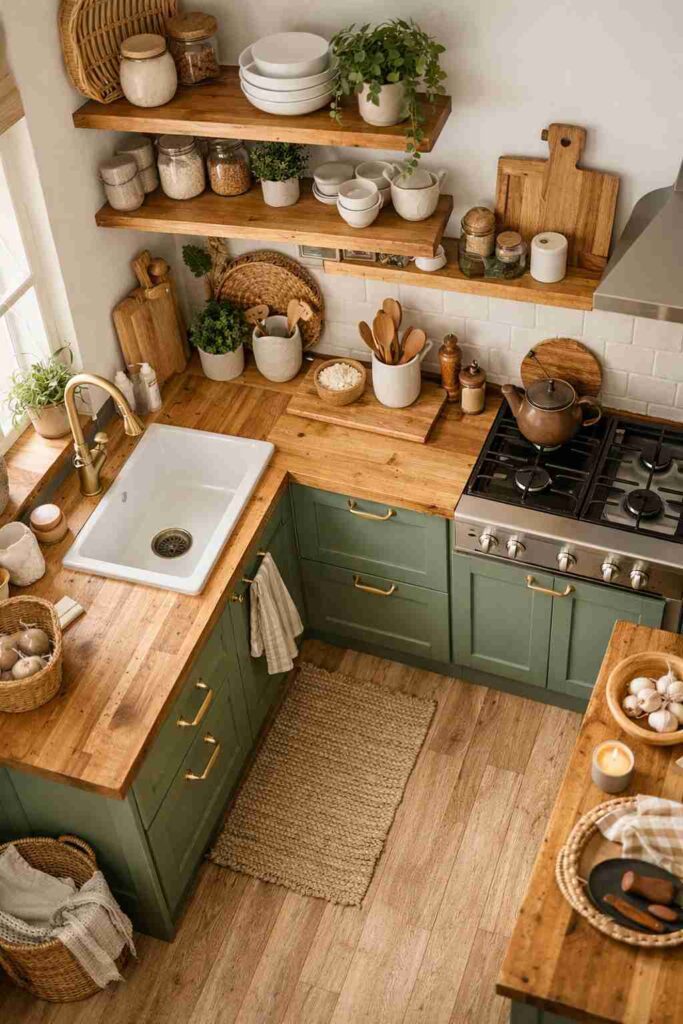 Sage Green Cabinets for a Calming Base (1)