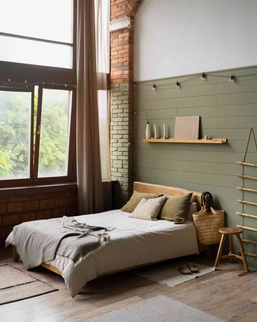 Soft Green Minimalist Bedroom