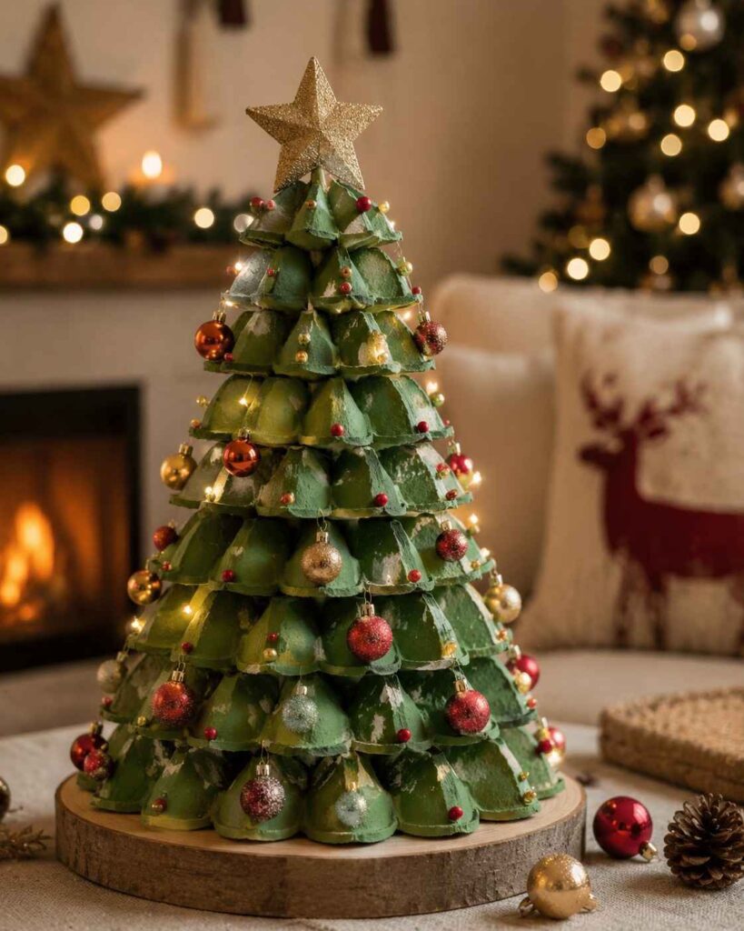 25 Genius Egg Carton Crafts That Look Surprisingly Beautiful 27 Christmas Tree Craft