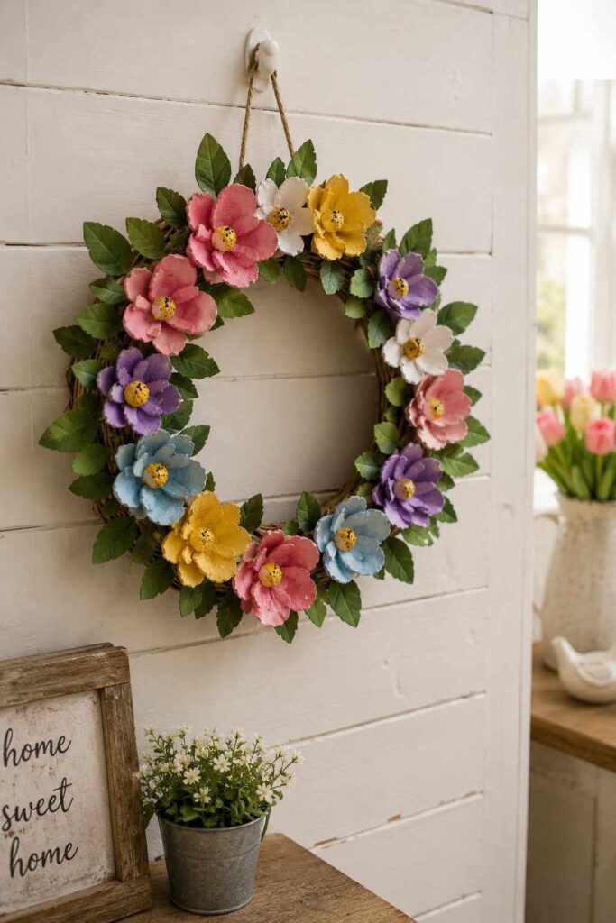 25 Genius Egg Carton Crafts That Look Surprisingly Beautiful 6 Create a beautiful floral wreath