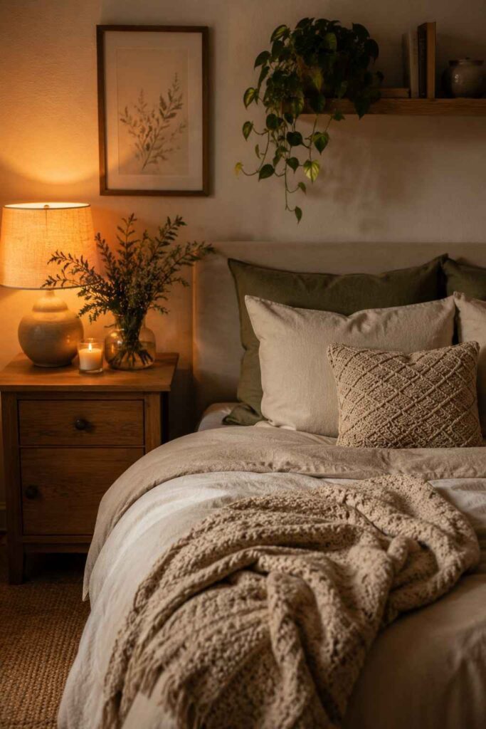 10 Cozy Nature-Inspired Corner Ideas for a Peaceful Home 8 Earthy Bedroom Corner Ideas
