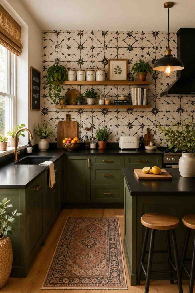 10 Stunning Kitchen Wallpaper Ideas That Instantly Upgrade Your Space 8 Elegant Geometric Farmhouse Kitchen Wallpaper