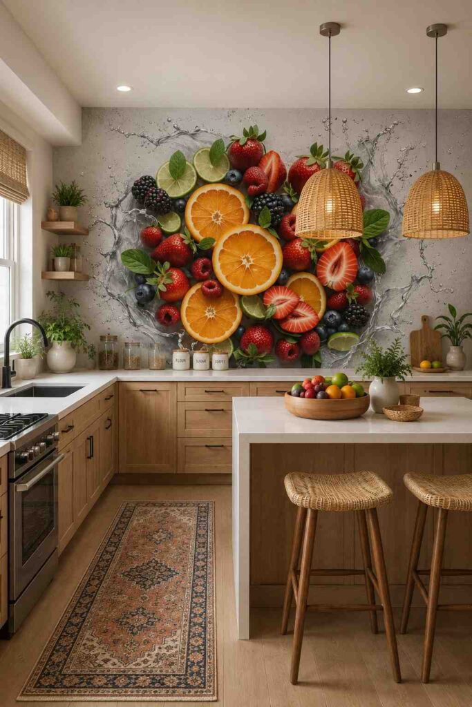 10 Stunning Kitchen Wallpaper Ideas That Instantly Upgrade Your Space 9 Fresh Citrus Splash Kitchen Wallpaper