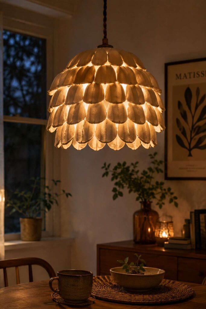25 Genius Egg Carton Crafts That Look Surprisingly Beautiful 13 Hanging Pendant Light