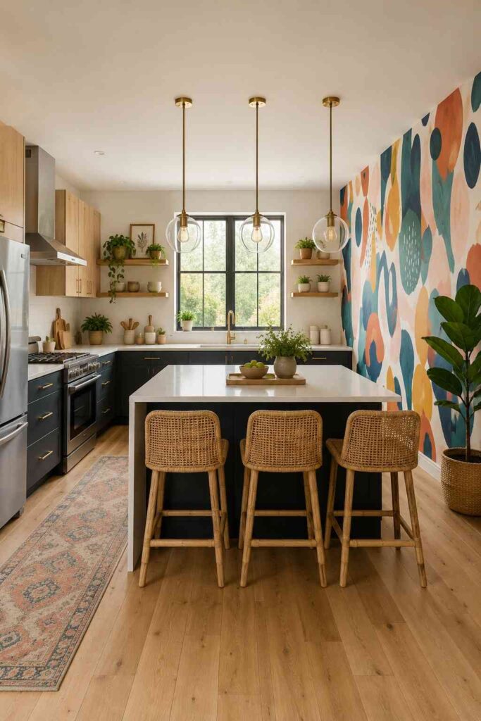 10 Stunning Kitchen Wallpaper Ideas That Instantly Upgrade Your Space 7 Modern Abstract Statement Kitchen Wallpaper