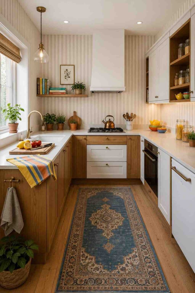 10 Stunning Kitchen Wallpaper Ideas That Instantly Upgrade Your Space 6 Soft Stripe Farmhouse Kitchen Wallpaper