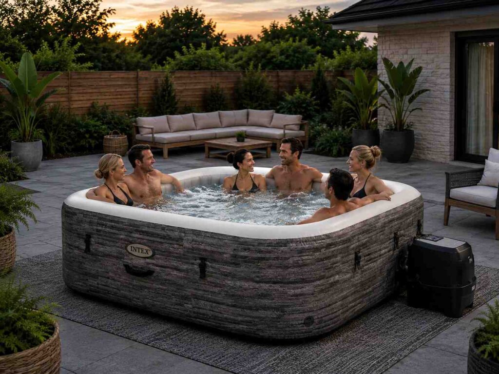 Create a Luxury Backyard Oasis with a Square 6-Person Hot Tub