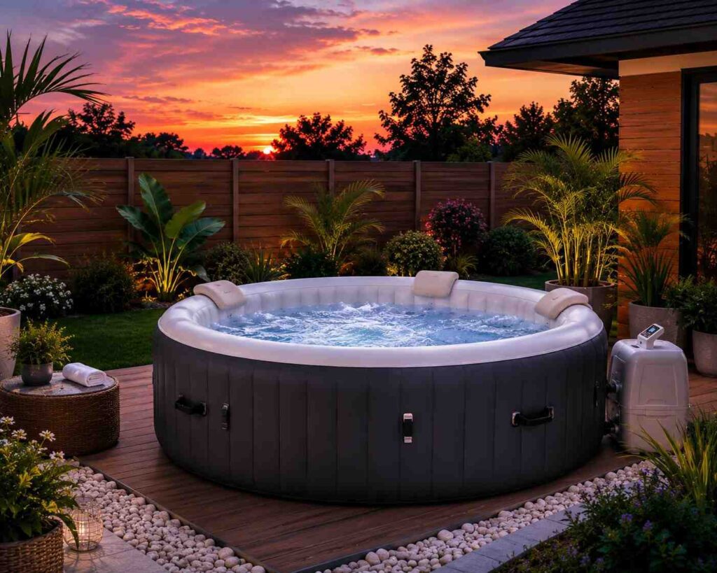Create a Modern Backyard Retreat with a Stylish 6-Person Hot Tub