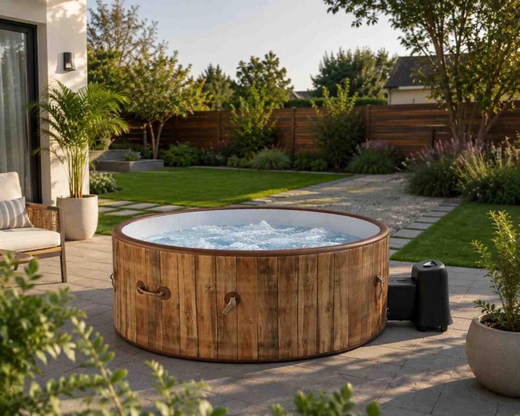 Create a Relaxing Backyard Retreat with a 120-Air-Jet Inflatable Hot Tub