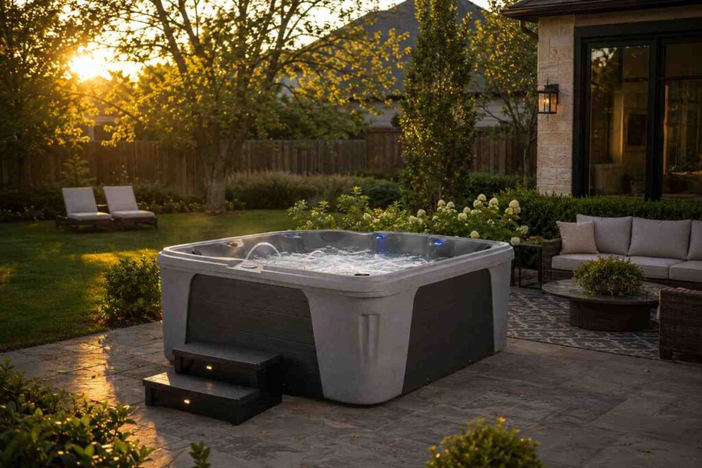 Relax in Style with a 7-Person Outdoor Hot Tub for Family & Friends