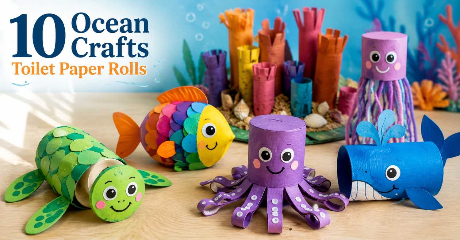 10 Easy Ocean Animal Crafts Made From Toilet Paper Rolls for Kids