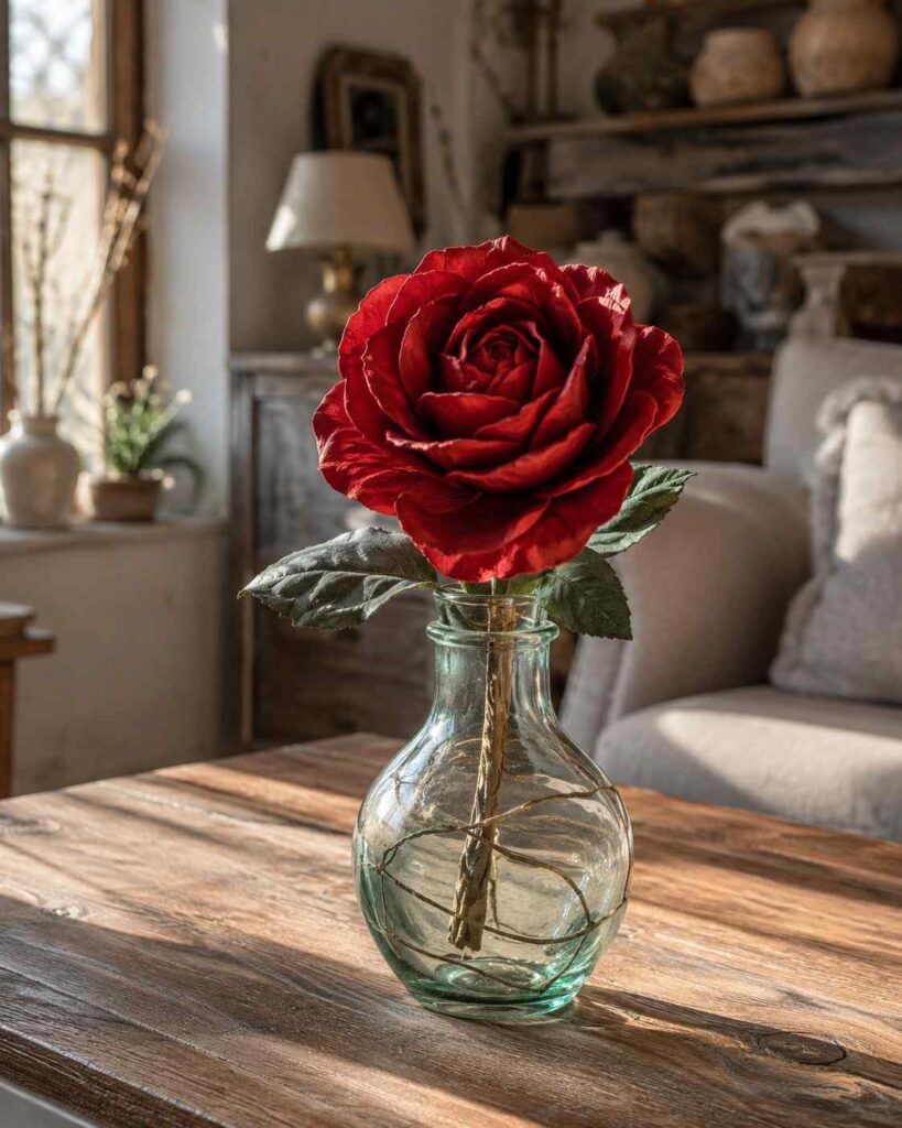 Classic-Red-Rose-Egg-Carton-Flower Classic Red Rose Egg Carton Flower