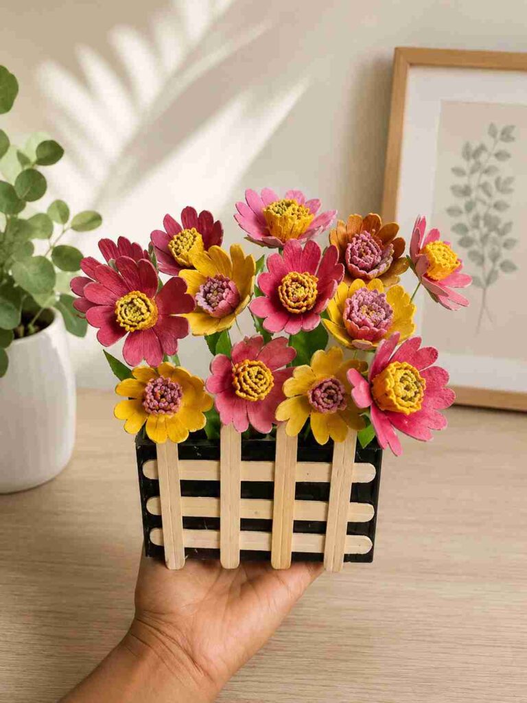 Colorful Egg Carton Flower Basket Colorful Egg Carton Flower Basket