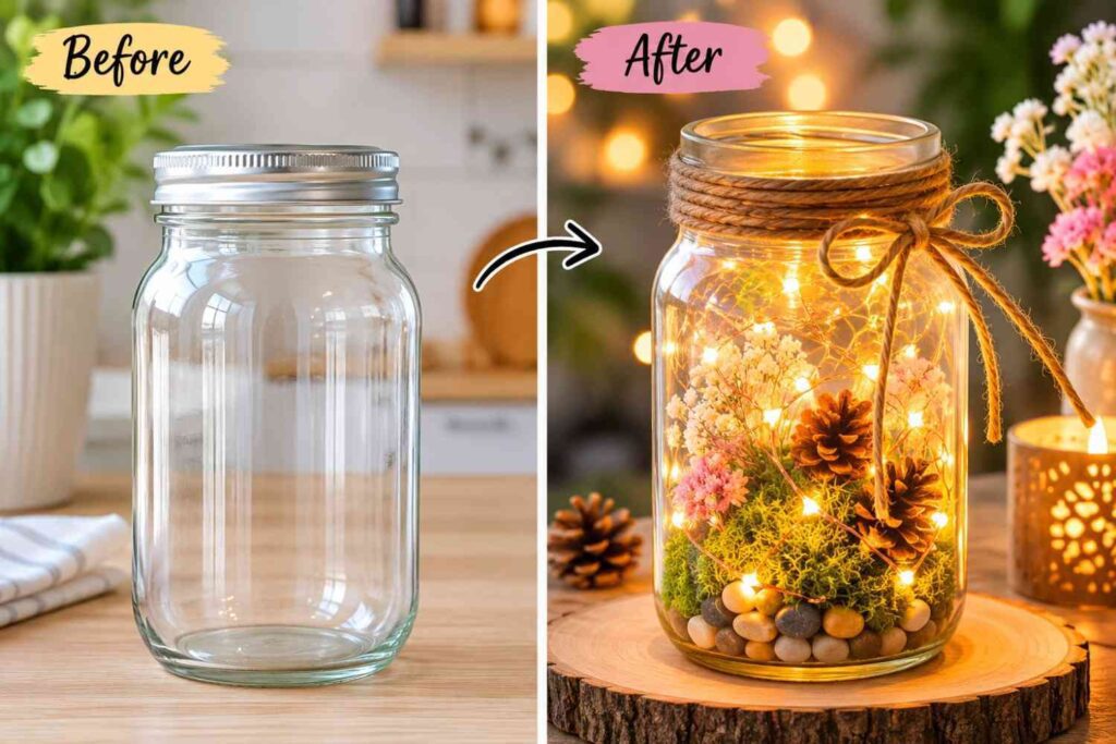 Glass-Jar-→-Enchanting-Fairy-Light-Lantern Glass Jar → Enchanting Fairy Light Lantern