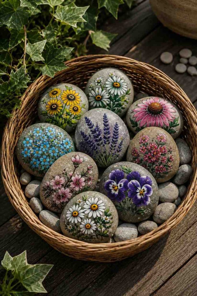 Hand-Painted-Floral-Rock-Collection Hand-Painted Floral Rock Collection