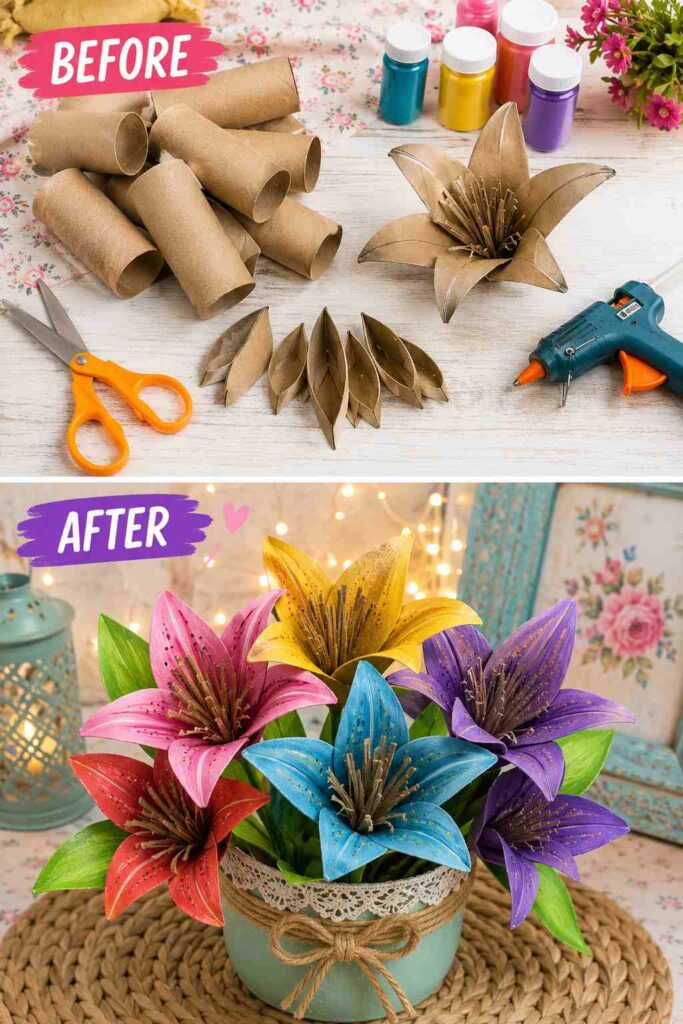 Handcrafted Cardboard Lily Bouquet Handcrafted Cardboard Lily Bouquet