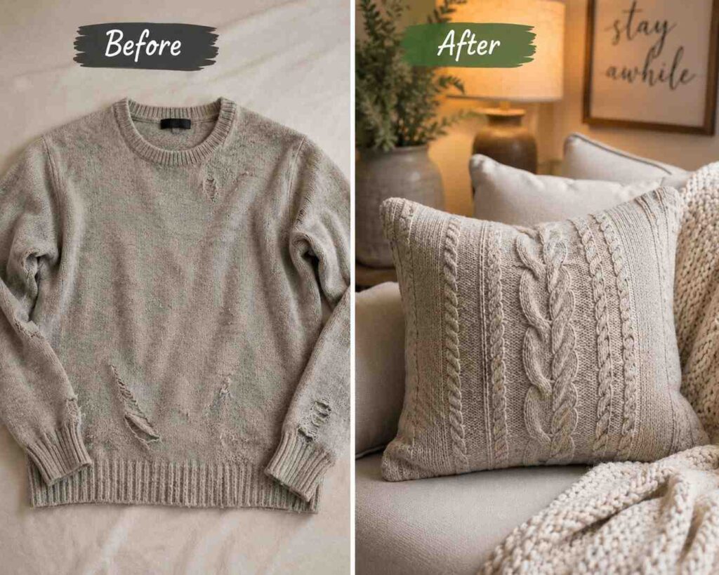 Old-Sweater-→-Cozy-Throw-Pillow-Cover Old Sweater → Cozy Throw Pillow Cover