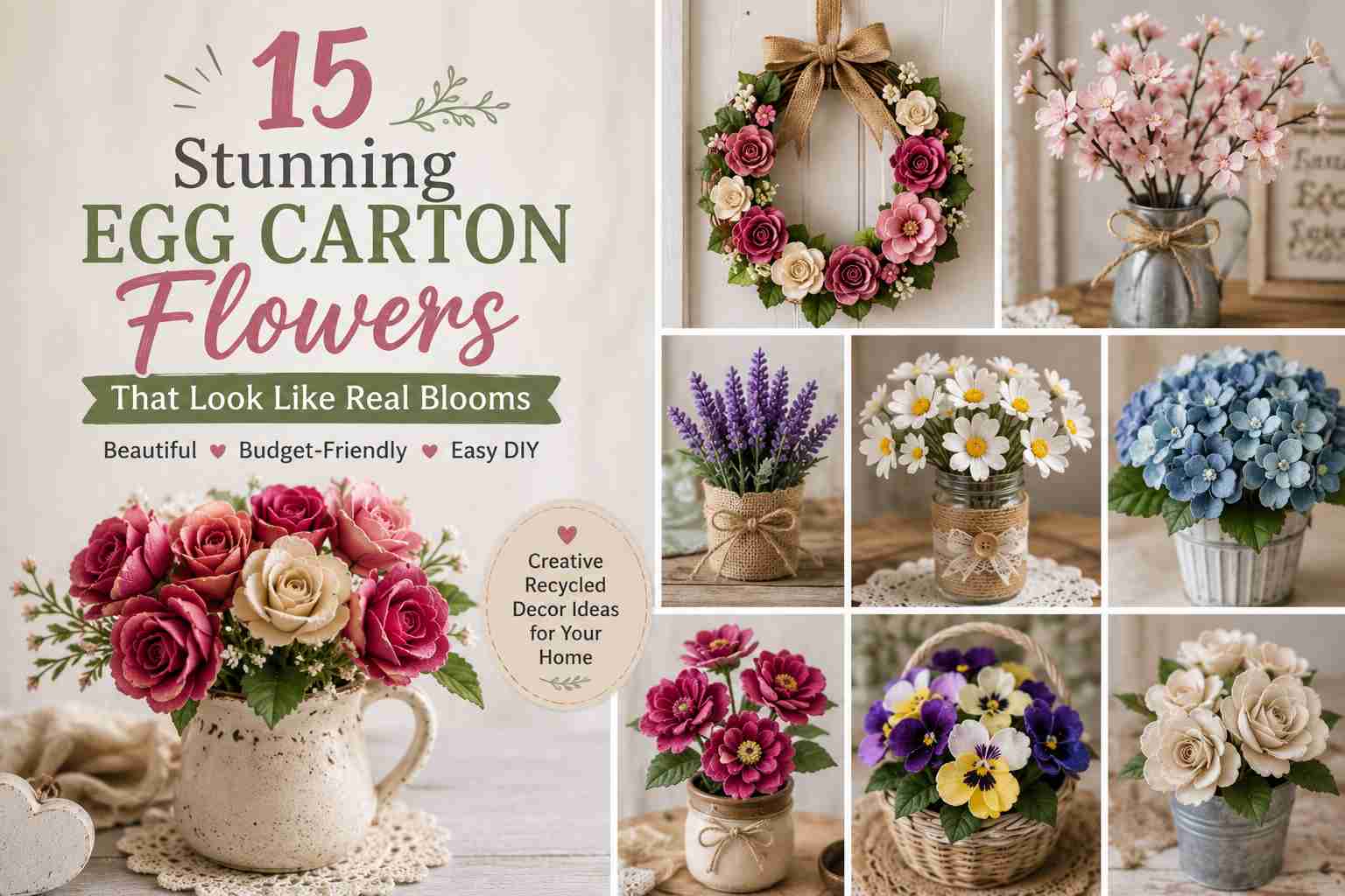 Stunning Egg Carton Flowers That Look Like Real Blooms