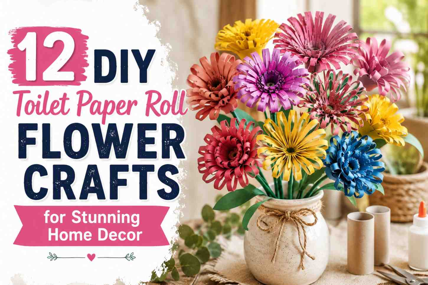 12 DIY Toilet Paper Roll Flower Crafts for Stunning Home Decor