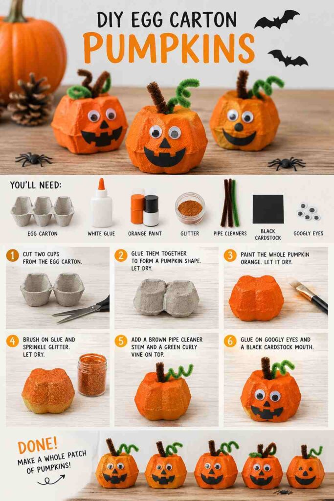 DIY Egg Carton Pumpkins making DIY Egg Carton Pumpkins