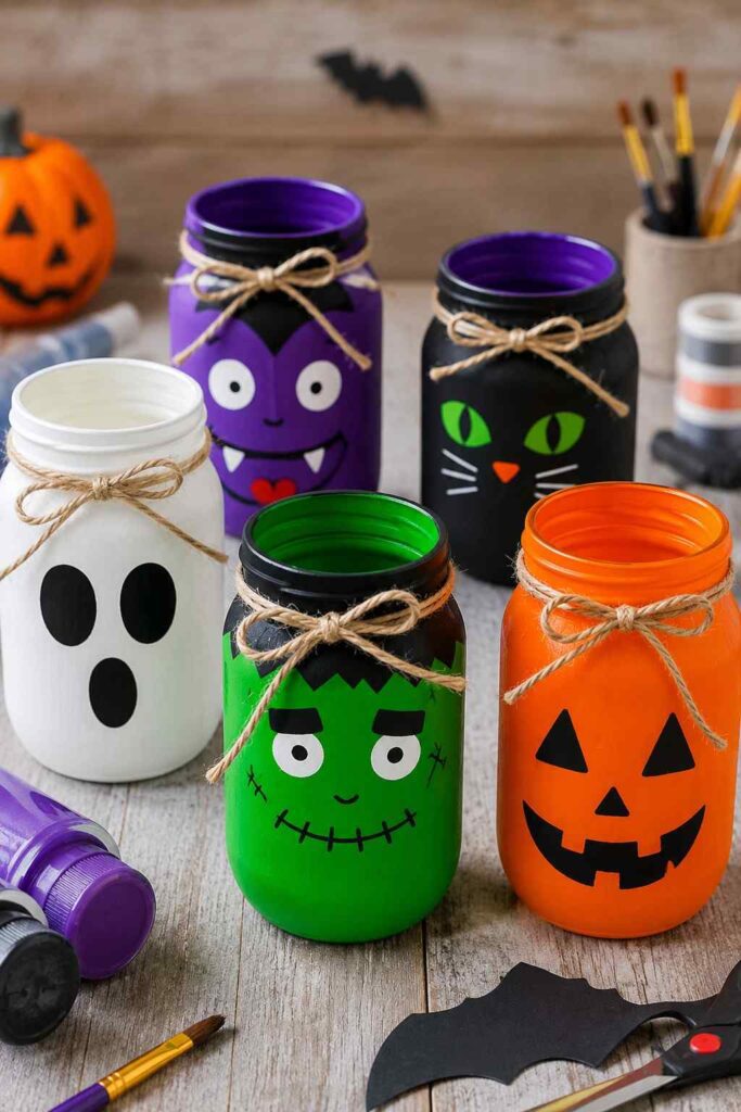DIY Halloween Painted Mason Jars DIY Halloween Painted Mason Jars