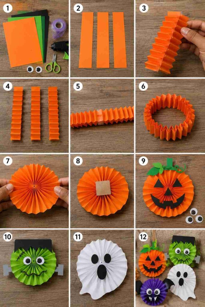 Easy Halloween Crafts to Make Your Home Feel Cozy & Magical 4 DIY Halloween Paper Rosettes making
