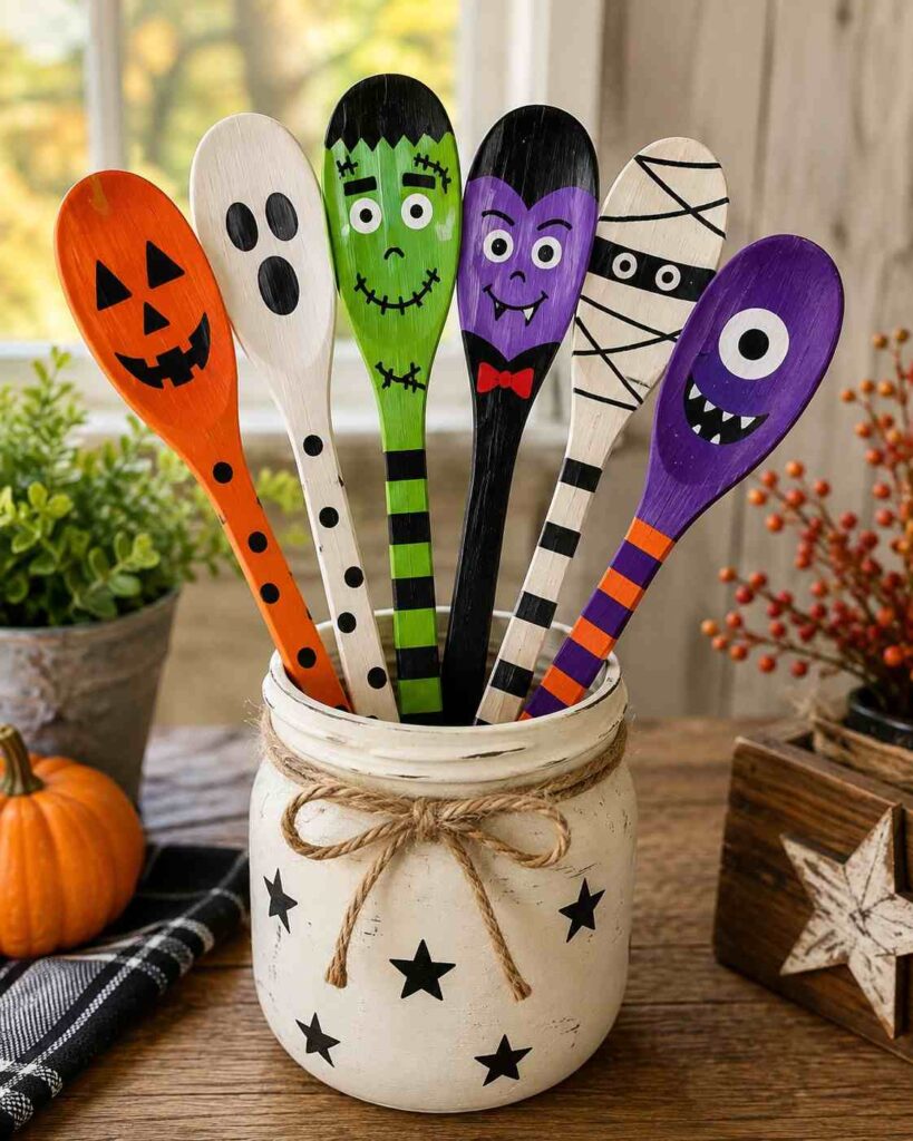 DIY Painted Wooden Spoons for Halloween DIY Painted Wooden Spoons for Halloween