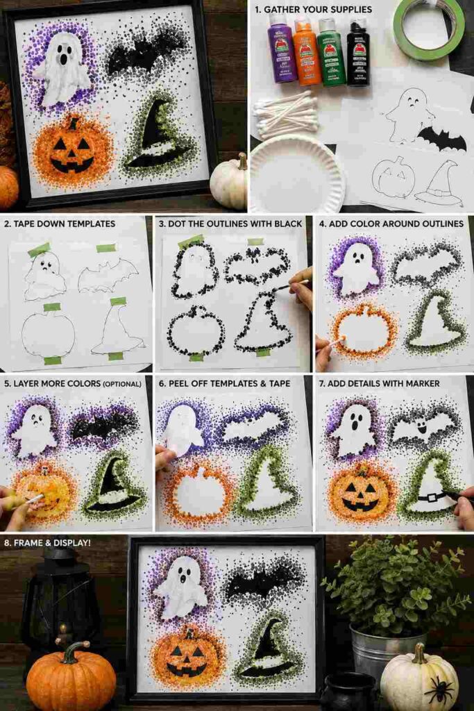 Halloween Q-Tip Painting (1) Halloween Q-Tip Painting