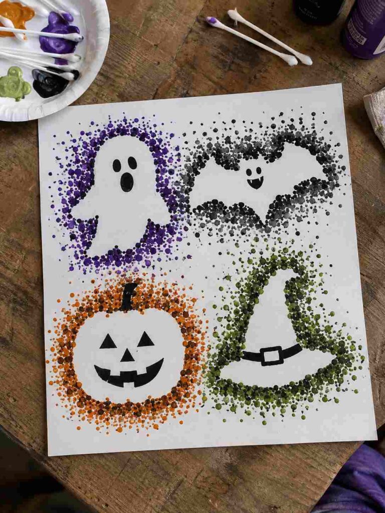 Halloween Q-Tip Painting Halloween Q-Tip Painting