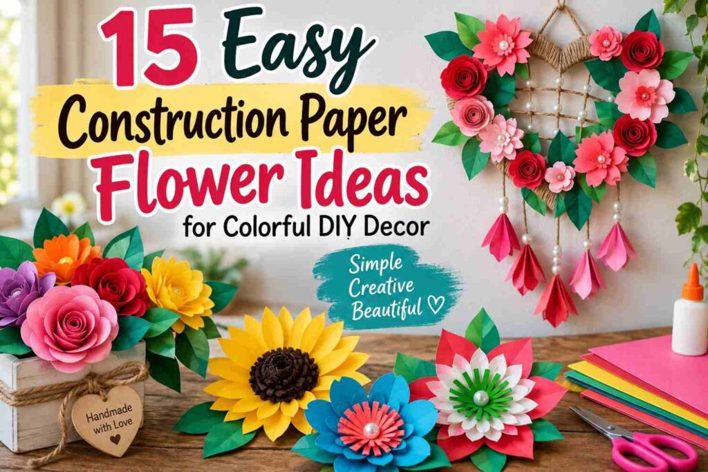 Easy Construction Paper Flower Ideas for Colorful DIY Decor