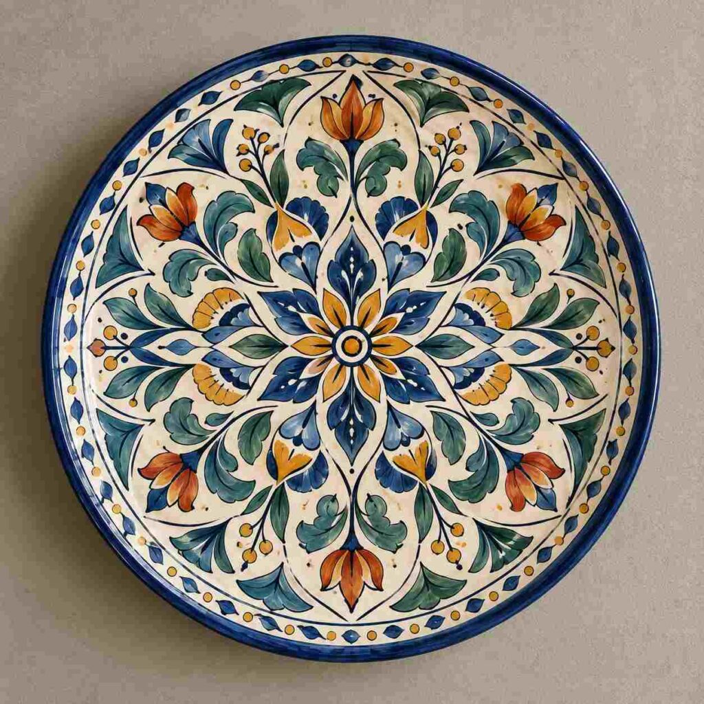 10 Hand-Painted Plate Ideas to Turn Thrift-Store Finds Into Colorful Wall Art 4 Layered Botanical Painted Plate