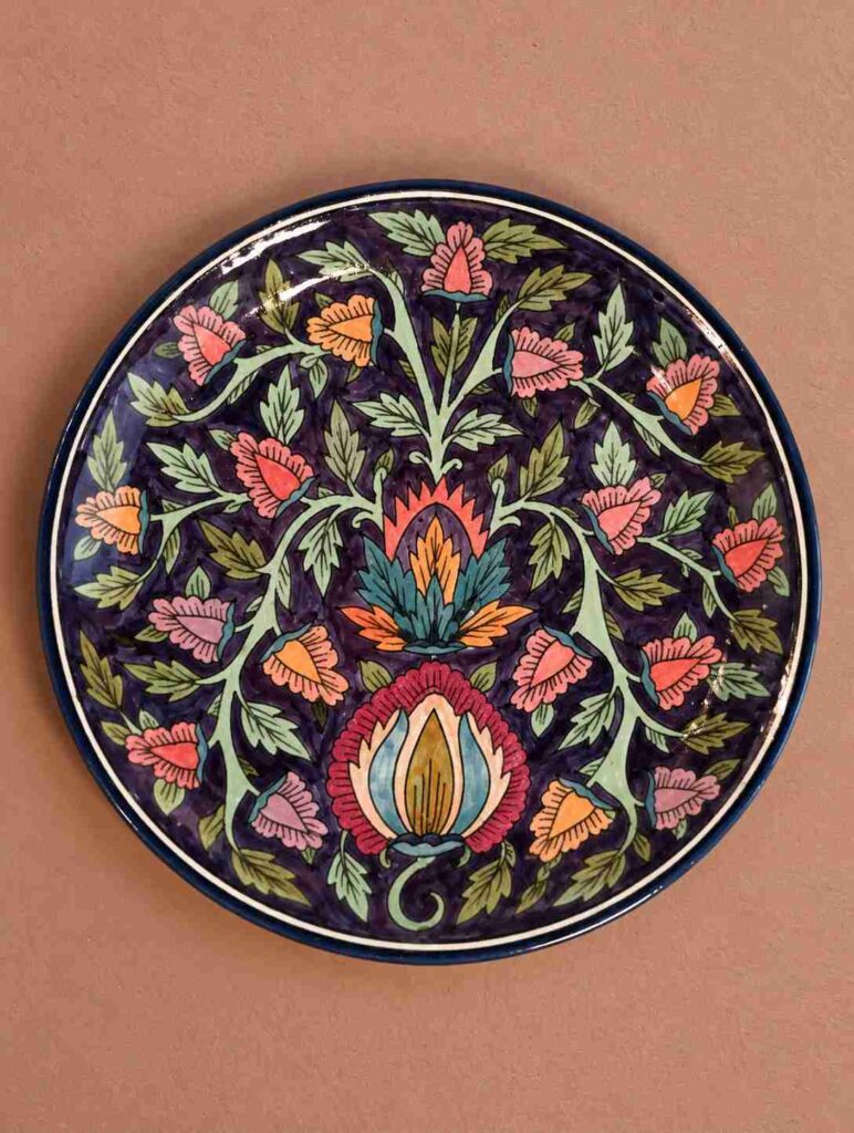 10 Hand-Painted Plate Ideas to Turn Thrift-Store Finds Into Colorful Wall Art 8 Plum Garden Folk-Art Plate