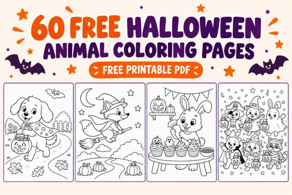 60 Free Printable Halloween Animal Coloring Pages for Kids 3 60 Free Printable Halloween Animal Coloring Pages for Kids