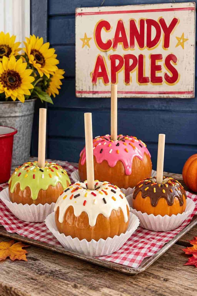 25 Easy Pumpkin Painting Ideas That Look Beautiful 22 Candy Apple Painted Pumpkins