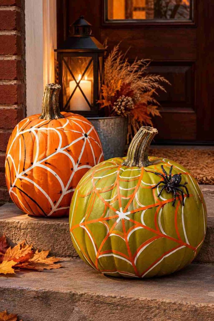 25 Easy Pumpkin Painting Ideas That Look Beautiful 13 Colorful Spiderweb Painted Pumpkins