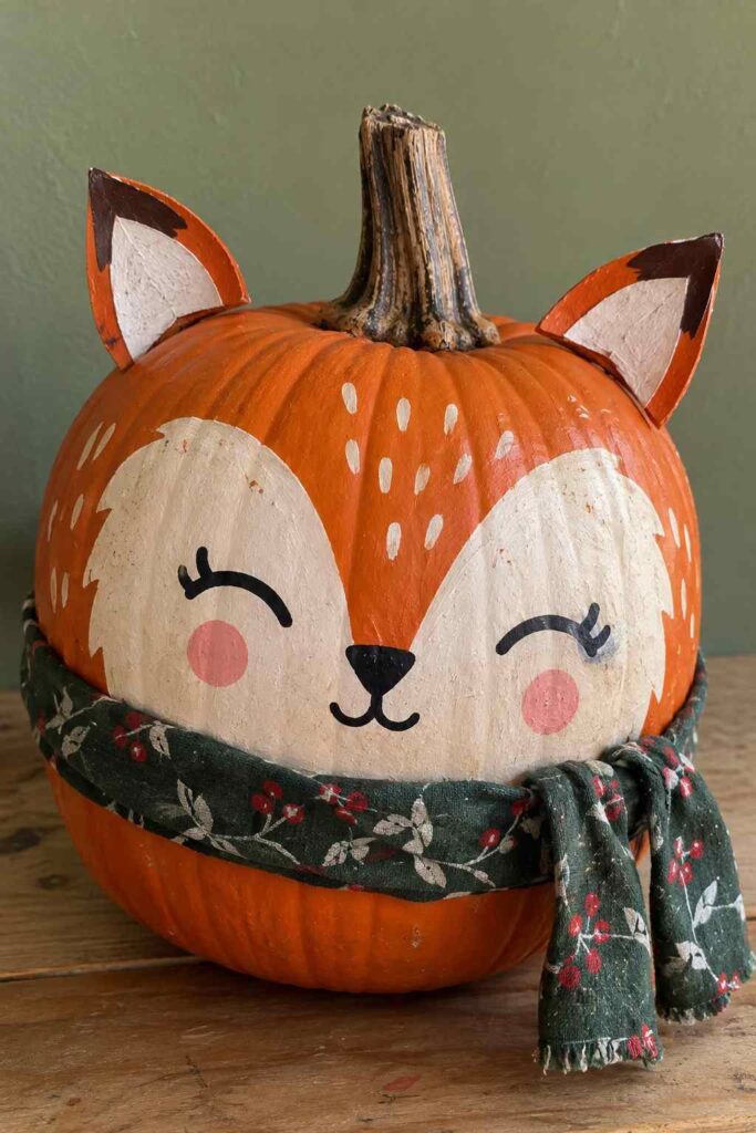 25 Easy Pumpkin Painting Ideas That Look Beautiful 27 Cute Fox Pumpkin