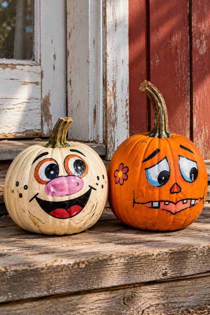 25 Easy Pumpkin Painting Ideas That Look Beautiful 12 Funny Face Painted Pumpkins